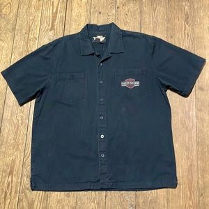 Harley Davidson Oil Button Up Shirt XL